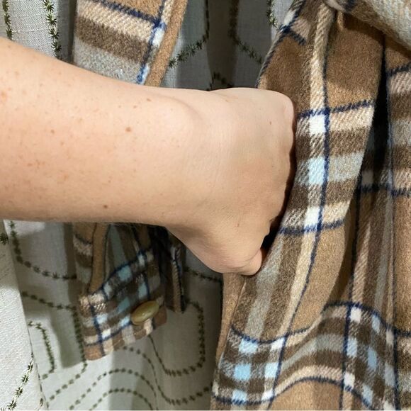 kori america plaid shirt jacket shacket belted coat Size M - Picture 5 of 6